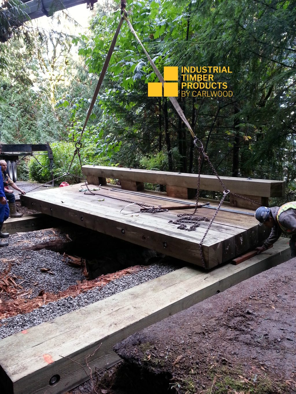 Timber Check Bridge Timber Bridge Install on rural driveway | Industrial Timber Products by ...